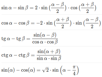 Trigonometrische verschilformules
